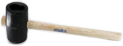 Emplica Rubber Hammer 500g – RH05 Heavy-Duty Mallet with 30x15x5cm Head, Durable Ash Wood Shaft – Shock Absorbing, Non-Marring Design – Pack of 5