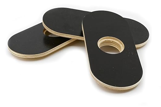 Emplica Plicafix Tie Hole Repair Strips | Phenolic Film/Plastic Coated | 140x40/60x12 mm | Blank or Custom Tie Hole | Durable Concrete Formwork Repair Solution – Brown, 100 Pcs