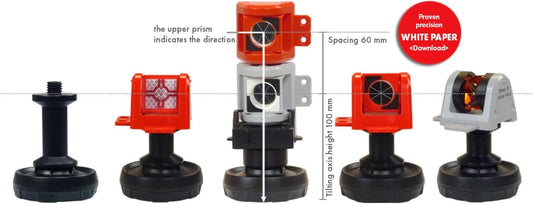 Double Mini Prism with Rod & Magnetic Function, Copper Coated, for Surveying Tasks – RSMP392M-C