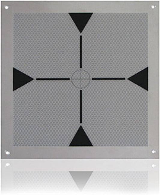 Aluplate with Reflective Target 220x220 mm – Durable Aluminum Reference Plate for Laser Alignment and Surveying – RSALU22