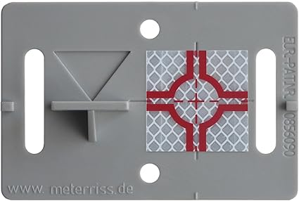 BIM Construction Target with Reflective Target 30x30 mm RS30 – Grey and Red – Universal Surveying Reference Point for BIM and Construction